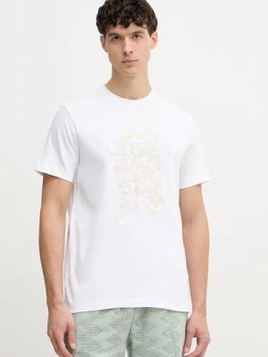 Guess t-shirt męski bawełniany biały
