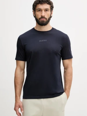 Guess T-shirt męski bawełniany AMBROGIO granatowy