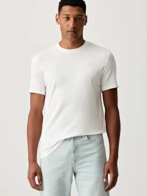 Guess T-shirt męski bawełniany MARZIO beżowy