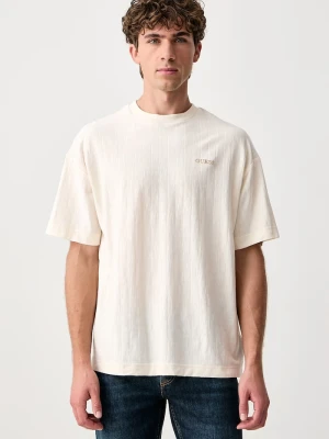Guess T-shirt męski bawełniany WALT beżowy