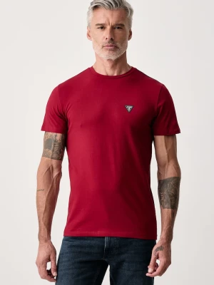 Guess T-shirt męski bawełniany z elastanem ETTORE czerwony