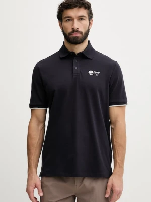 Guess t-shirt męski bawełniany z elastanem x North Sails granatowy