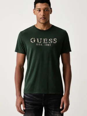 Guess T-shirt męski bawełniany zielony