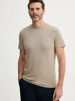 Guess t-shirt męski kolor beżowy z aplikacją U5GM30 KCPZ1