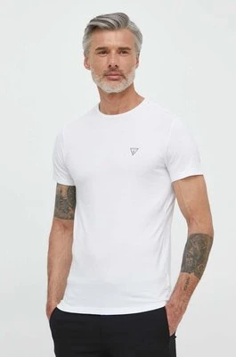 Guess t-shirt CALEB męski kolor biały gładki U97M00 KCD31