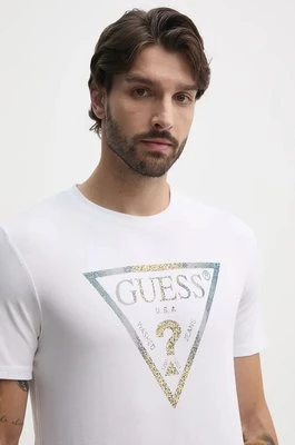 Guess t-shirt męski kolor biały z nadrukiem M4BI35.J1314