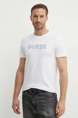 Guess t-shirt męski kolor biały z nadrukiem M4YI30 J1314