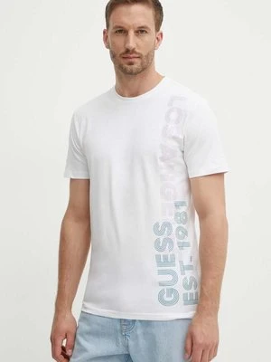 Guess t-shirt męski kolor biały z nadrukiem M4YI34 J1314