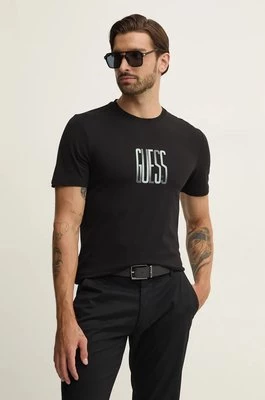 Guess t-shirt męski kolor czarny z nadrukiem M4BI33.J1314