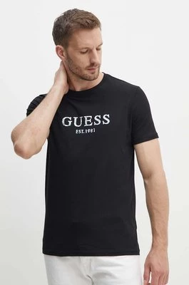 Guess t-shirt męski kolor czarny z nadrukiem M4YI38 J1314