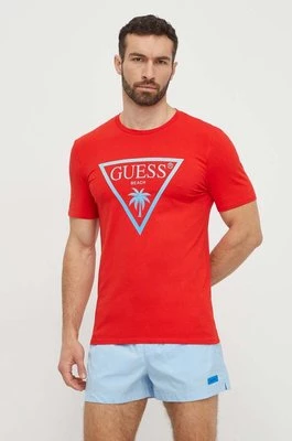 Guess t-shirt męski kolor czerwony z nadrukiem F4GI00 J1311