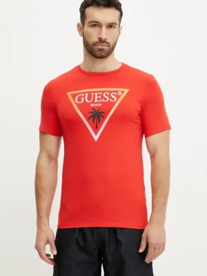 Guess t-shirt męski kolor czerwony z nadrukiem F5GI00 J1314