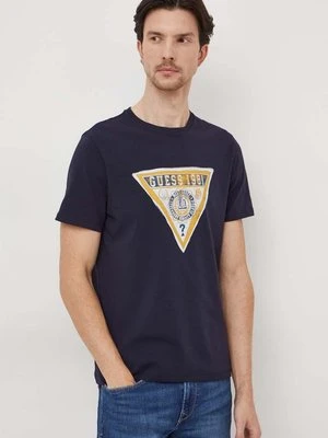 Guess t-shirt męski kolor granatowy z nadrukiem M4RI38 J1314