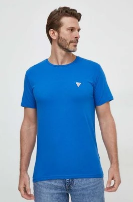 Guess t-shirt JOE męski kolor niebieski gładki U4RM11 K6YW0