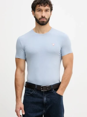 Guess t-shirt męski kolor niebieski gładki M2YI24 J1314