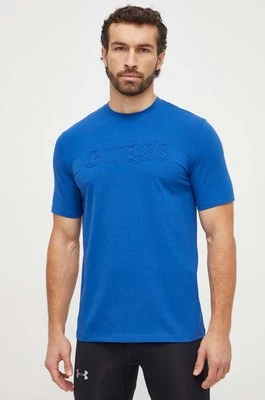 Guess t-shirt ALPHY męski kolor niebieski z aplikacją Z2YI11 J1314