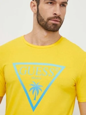 Guess t-shirt męski kolor żółty z nadrukiem F4GI00 J1311