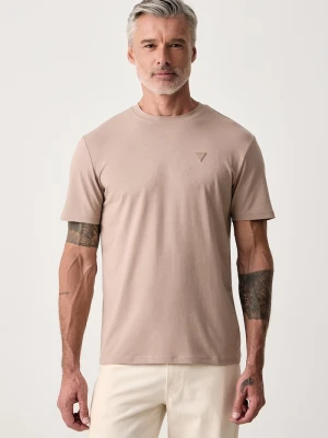 Guess T-shirt męski z bawełną HEDLEY beżowy