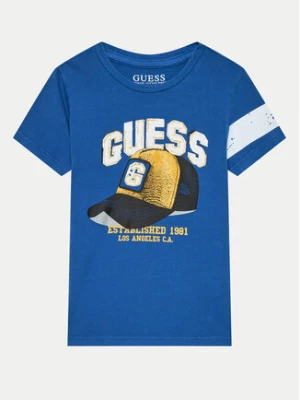 Guess T-Shirt N4YI04 K8HM4 Niebieski Regular Fit