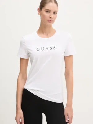 Guess t-shirt NEW CARRIE damski kolor beżowy O5RI01 KBBU1