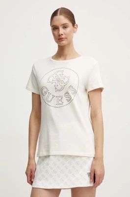 Guess t-shirt NOÉMIE damski kolor beżowy V4YI03 KCB61