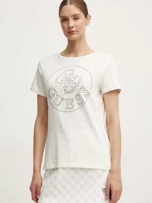 Guess t-shirt NOÉMIE damski kolor beżowy V4YI03 KCB61