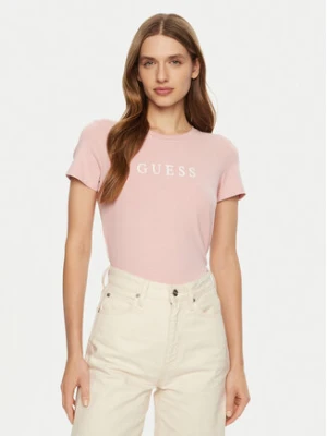 Guess T-Shirt O5RI01 KBBU1 Różowy Slim Fit