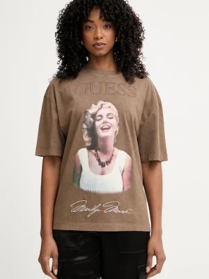 Guess t-shirt oversize damski bawełniany MARILYN MONROE