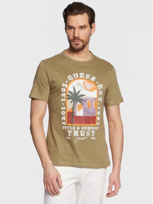 Guess T-Shirt Palm Window M3GI10 K6XN4 Zielony Slim Fit