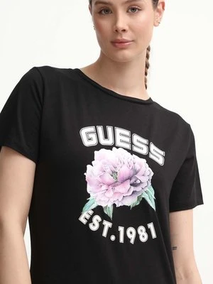 Guess t-shirt PEONY damski kolor czarny V4YI15 J1314