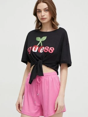 Guess t-shirt plażowy kolor czarny E4GI08 KC6K0