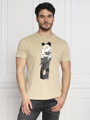 GUESS T-shirt POLICE LOVE | Regular Fit piaskowy