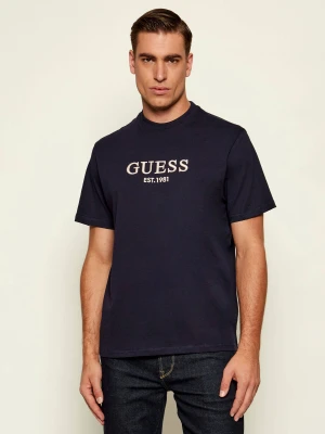 GUESS T-shirt | Regular Fit granatowy