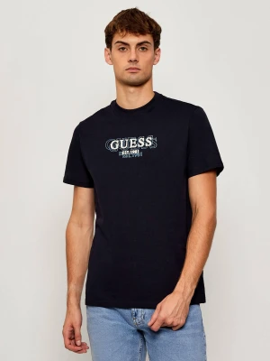 GUESS T-shirt | Regular Fit granatowy