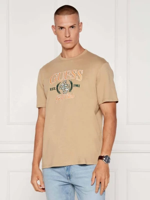GUESS T-shirt | Regular Fit beżowy