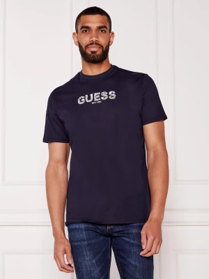 GUESS T-shirt | Regular Fit granatowy