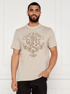 GUESS T-shirt | Regular Fit beżowy