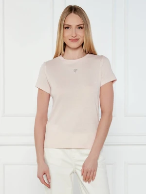 GUESS T-shirt | Regular Fit pudrowy róż