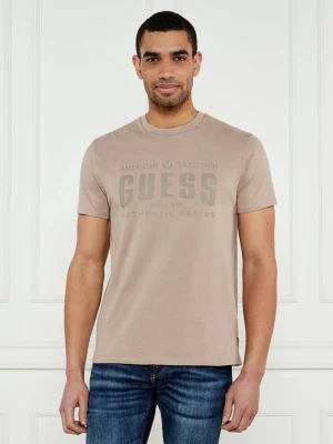 GUESS T-shirt | Regular Fit brązowy