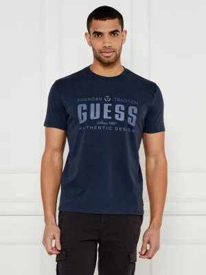 GUESS T-shirt | Regular Fit granatowy