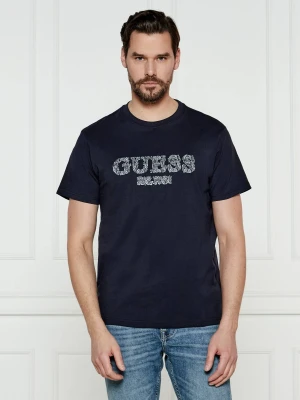 GUESS T-shirt | Regular Fit granatowy