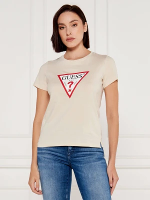 GUESS T-shirt | Regular Fit kremowy