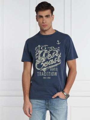 GUESS T-shirt | Regular Fit granatowy