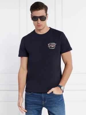 GUESS T-shirt | Regular Fit granatowy