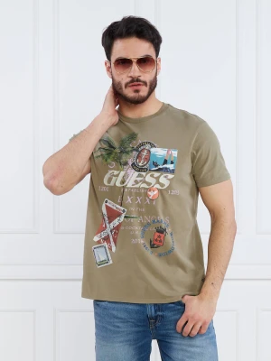 GUESS T-shirt | Regular Fit zielony