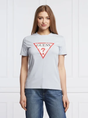 GUESS T-shirt | Regular Fit błękitny