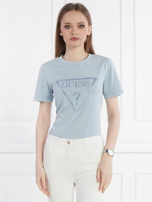 GUESS T-shirt | Regular Fit błękitny
