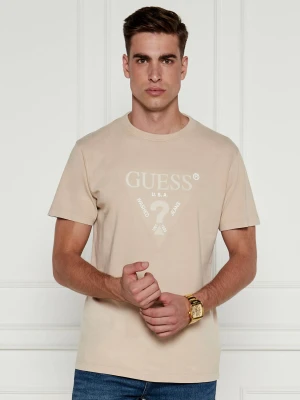 GUESS T-shirt | Regular Fit beżowy