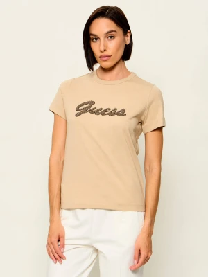 GUESS T-shirt | Regular Fit beżowy