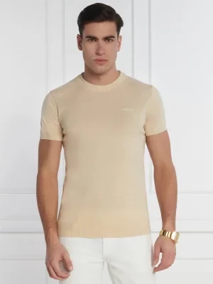 GUESS T-shirt | Regular Fit | z dodatkiem jedwabiu